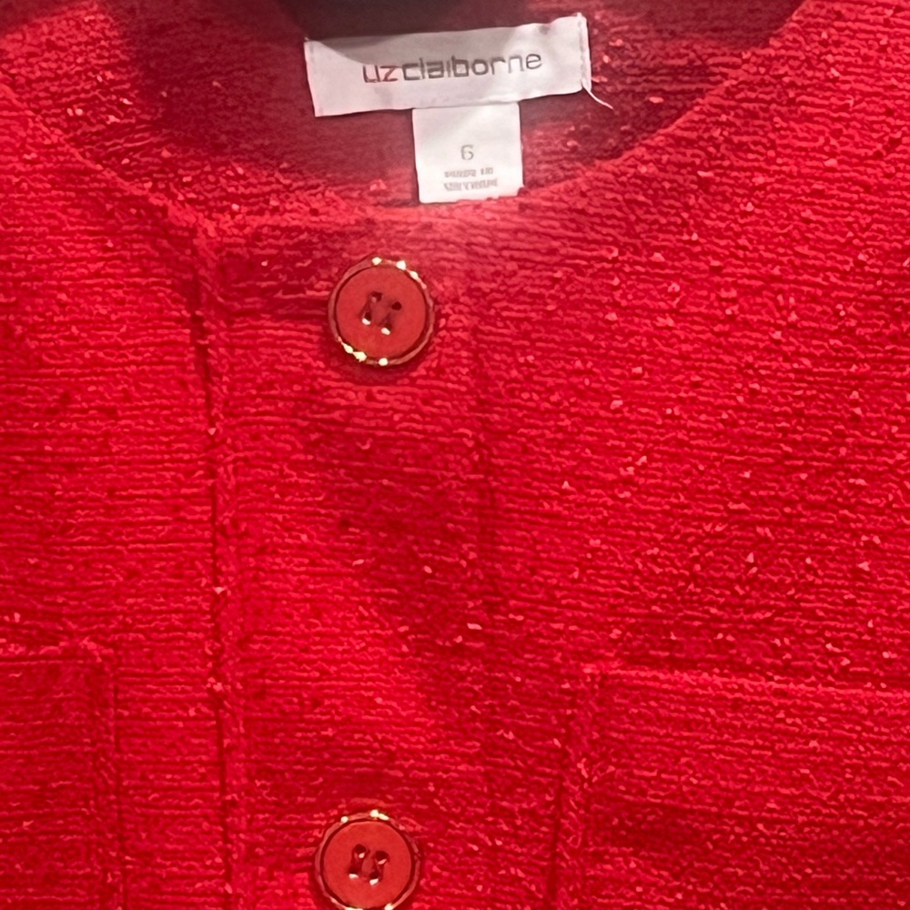 Liz Claiborne Vibrant Red Buttoned Jacket